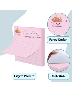 Notas Adhesivas Divertidas AsDream Fuego en Basurero 12 Piezas 2