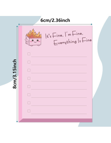 Notas Adhesivas Divertidas AsDream Fuego en Basurero 12 Piezas