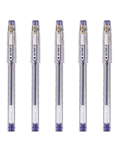 Bolígrafo gel Pilot Hi-Tec-C 025, punta 0.25mm, azul, 5 unidades