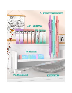 Juego de Lápices Mecánicos Nicpro 0.7mm con 480 Recargas 2