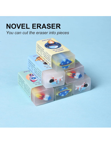 Borradores de Gel Kawaii Espacial HILAZA 18 Pcs para Niños