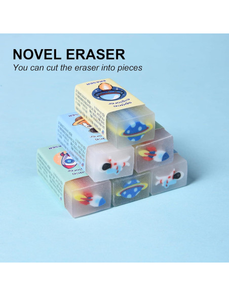 Borradores de Gel Kawaii Espacial HILAZA 18 Pcs para Niños