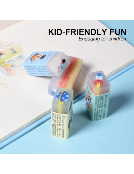 Borradores de Gel Kawaii Espacial HILAZA 18 Pcs para Niños