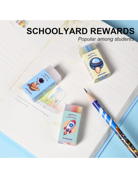 Borradores de Gel Kawaii Espacial HILAZA 18 Pcs para Niños