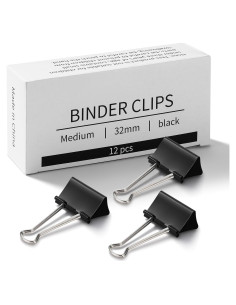 Clips de Papel Medianos Eclirgan 32mm Niquelados - 96 Piezas