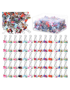 200 Clips de Carpeta Coloridos Humyoun 19mm con Caja Almacenaje