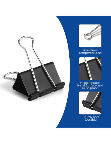 Clips de Papel Medianos Eclirgan 32mm Niquelados - 96 Piezas