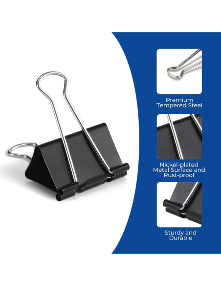 Clips de Papel Medianos Eclirgan 32mm Niquelados - 96 Piezas