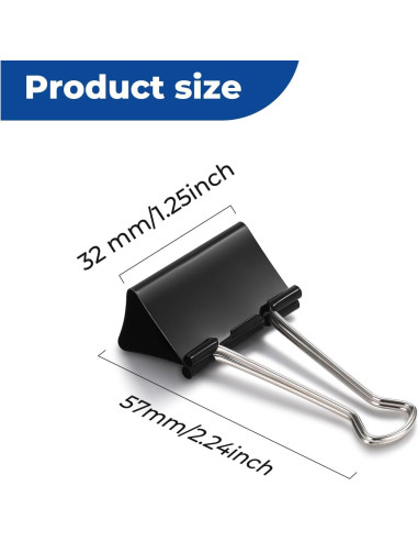 Clips de Papel Medianos Eclirgan 32mm Niquelados - 96 Piezas