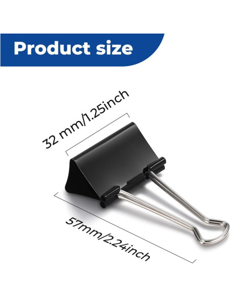 Clips de Papel Medianos Eclirgan 32mm Niquelados - 96 Piezas