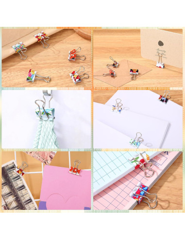 200 Clips de Carpeta Coloridos Humyoun 19mm con Caja Almacenaje