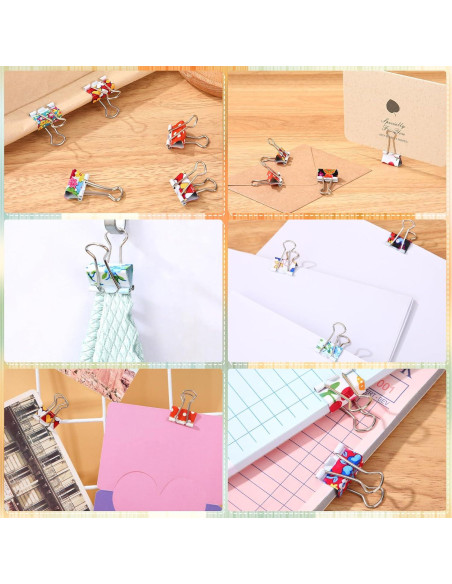 200 Clips de Carpeta Coloridos Humyoun 19mm con Caja Almacenaje