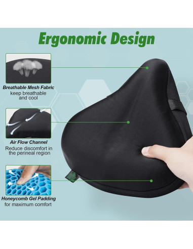 Cojín de Asiento de Bicicleta Zacro Gel Ancho 28x25cm