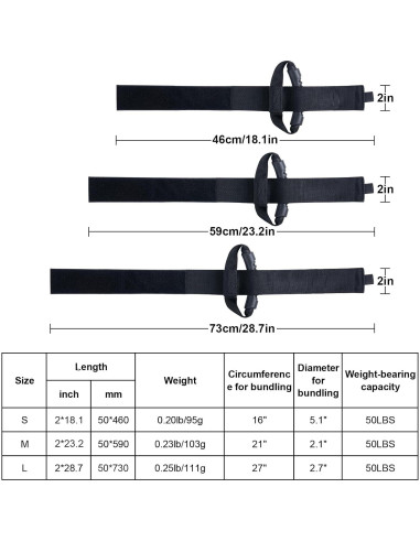 Correas de Almacenamiento Nylon Yogayet 2 Pcs 45-72 cm