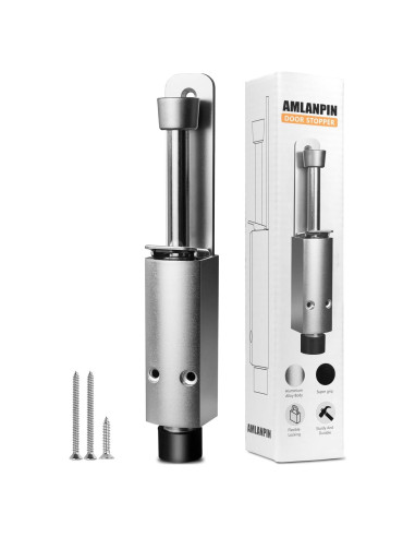 Tope de puerta Amlanpin pesado plateado 0.54 kg para exterior