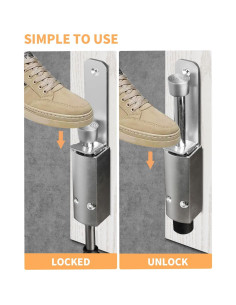 Tope de puerta Amlanpin pesado plateado 0.54 kg para exterior 2