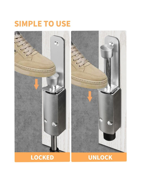 Tope de puerta Amlanpin pesado plateado 0.54 kg para exterior