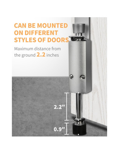 Tope de puerta Amlanpin pesado plateado 0.54 kg para exterior