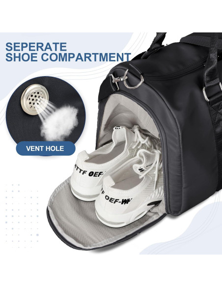 Bolsa de Deporte FIORETTO para Mujeres Negra con Compartimentos