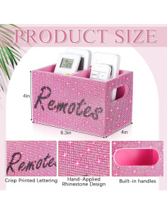 Soporte Organizador de Control Remoto MotiMind Rosa con Rhinestones 2