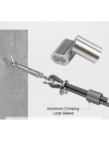30 Manguitos de Aluminio para Crimpado de Cable 6 mm Luckkyme