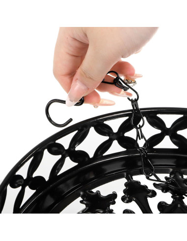 2 Macetas Colgantes ELFULLY de Metal 24.89 cm Negro Brillante