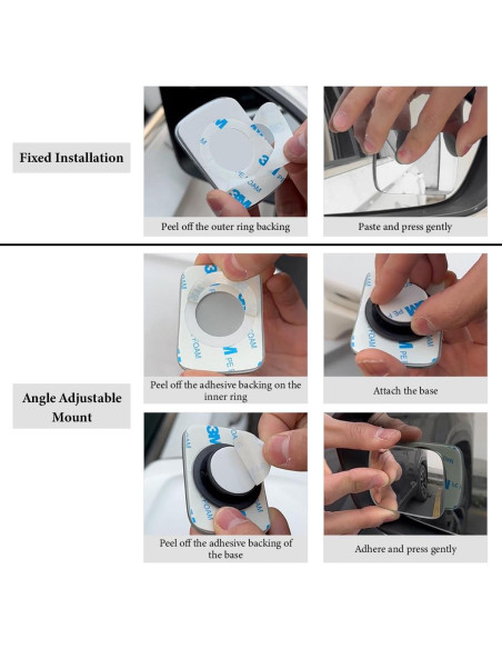 Espejos de Punto Ciego ZNDAW 2 Pcs Ajustables Convexos
