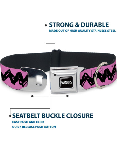 Collar para Perros Peanuts Buckle-Down 24.1-33 cm Rosa