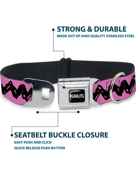 Collar para Perros Peanuts Buckle-Down 24.1-33 cm Rosa