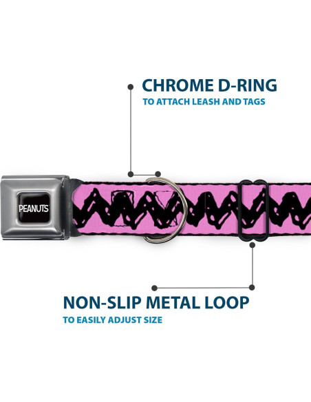 Collar para Perros Peanuts Buckle-Down 24.1-33 cm Rosa