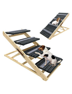 Escalera y Rampa para Mascotas FANUPSON Plegable 5 Niveles