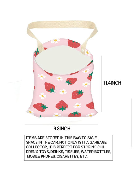 Basurero de Auto Colgante ANKVRP Rosa Fresa Resistente al Agua