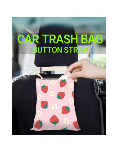 Basurero de Auto Colgante ANKVRP Rosa Fresa Resistente al Agua