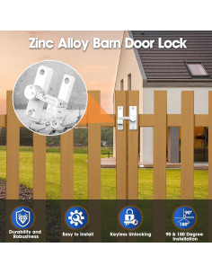 Cerradura Deslizante de Granero YogePote Blanca 15.2x7.6cm 2