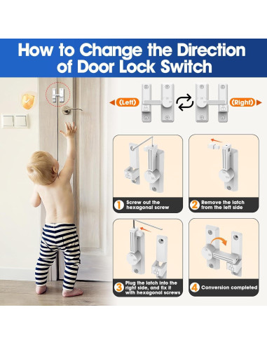 Cerradura Deslizante de Granero YogePote Blanca 15.2x7.6cm