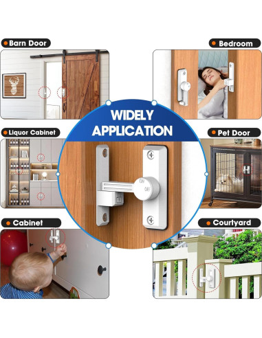 Cerradura Deslizante de Granero YogePote Blanca 15.2x7.6cm