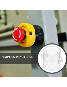 Cubierta de Botón de Seguridad Topperfun 2 Pcs Transparente 2
