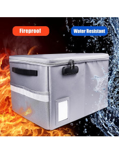 Caja de Documentos a Prueba de Fuego Aobteeny 40.9x32.8x27.9cm 2