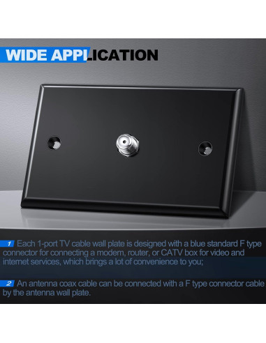 Placas de Pared Coaxiales Weewooday 4 Piezas 1 Puerto ABS
