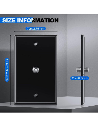 Placas de Pared Coaxiales Weewooday 4 Piezas 1 Puerto ABS