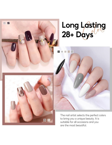 Kit de Esmalte de Uñas en Gel PEACECOLOR 26 Pcs 20 Colores Otoño