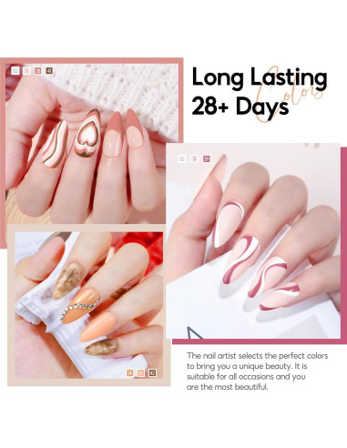 Kit de Esmalte de Uñas en Gel PEACECOLOR 26 Pcs 20 Colores Otoño