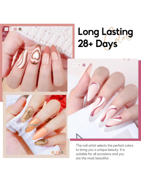 Kit de Esmalte de Uñas en Gel PEACECOLOR 26 Pcs 20 Colores Otoño