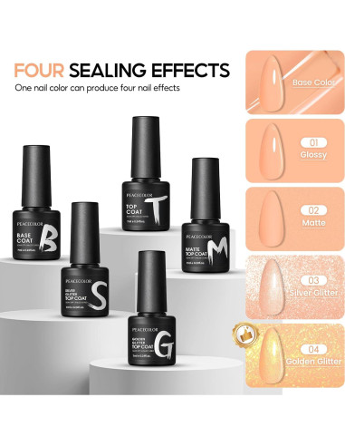 Kit de Esmalte de Uñas en Gel PEACECOLOR 26 Pcs 20 Colores Otoño