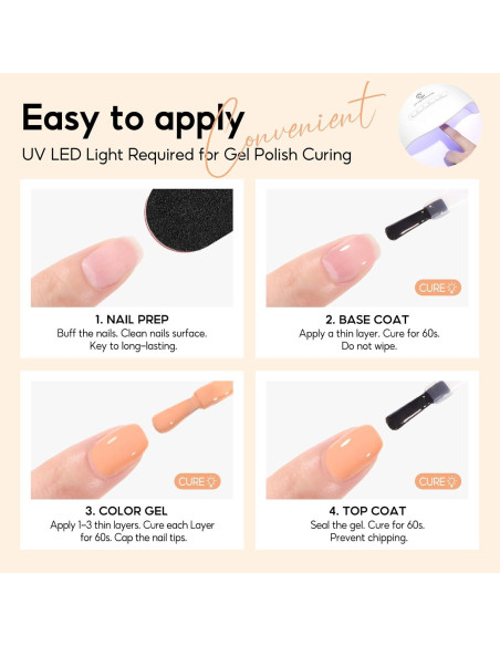 Kit de Esmalte de Uñas en Gel PEACECOLOR 26 Pcs 20 Colores Otoño