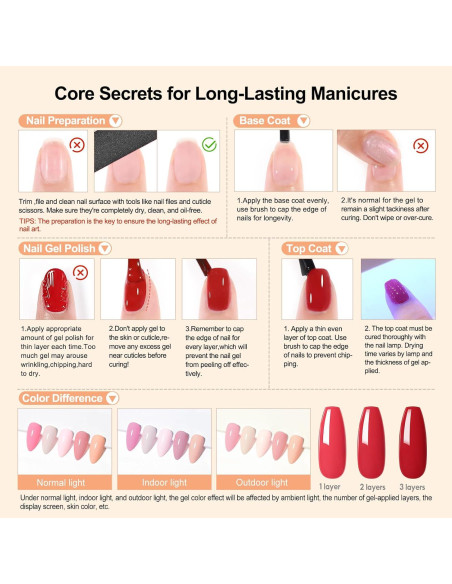 Kit de Esmalte de Uñas en Gel PEACECOLOR 26 Pcs 20 Colores Otoño