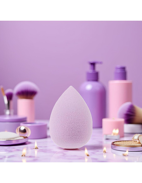 Conjunto de 6 Esponjas de Maquillaje Mini Moradas SquarezhenBo