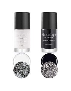 Conjunto de Esmaltes de Estampado Maniology Negro y Blanco 13ml