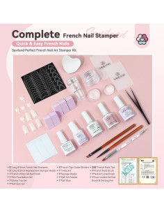 Kit de Manicura Francesa Saviland - 200 Piezas para Principiantes 2