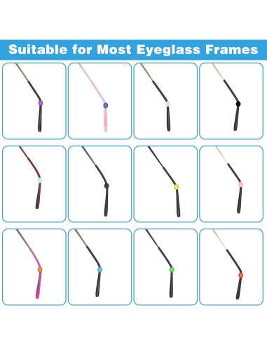 Sujetadores Antideslizantes para Gafas CANIPHA - 12 Pares de Silicona